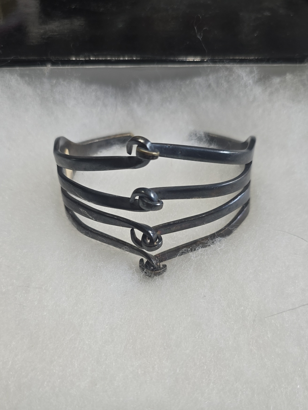 Handcrafted Silver Tone Multi-Band Knot Cuff Bracelet - Women Jewelry